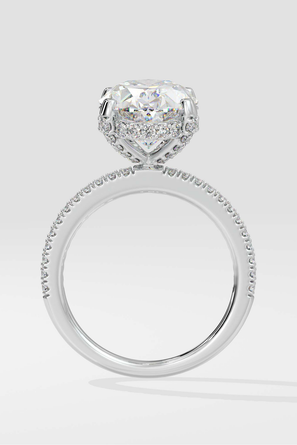 3 ct Oval Hidden Halo Ring