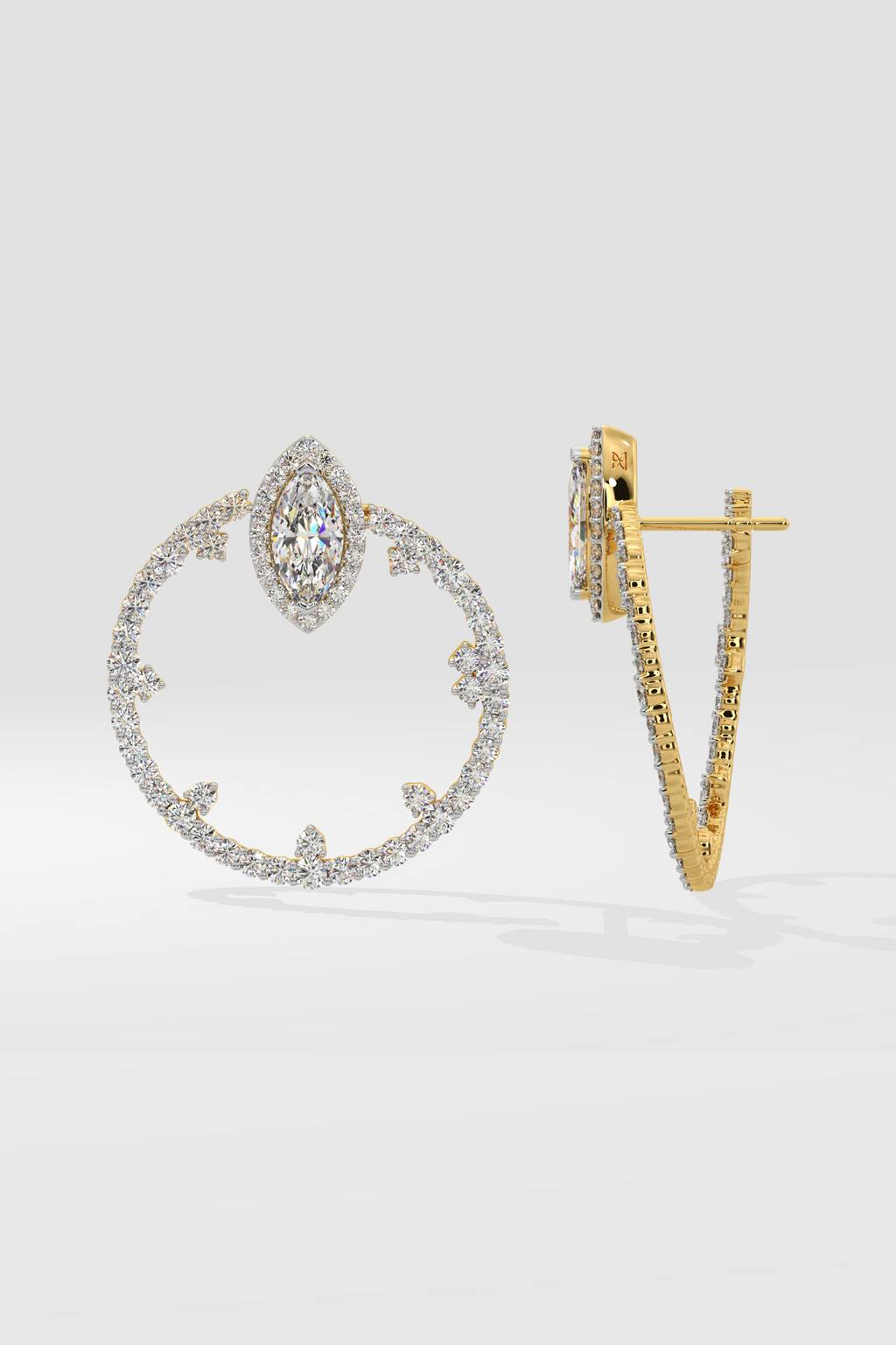 Marquise Halo Front Hoops