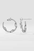 Spaced Marquise Front Hoops