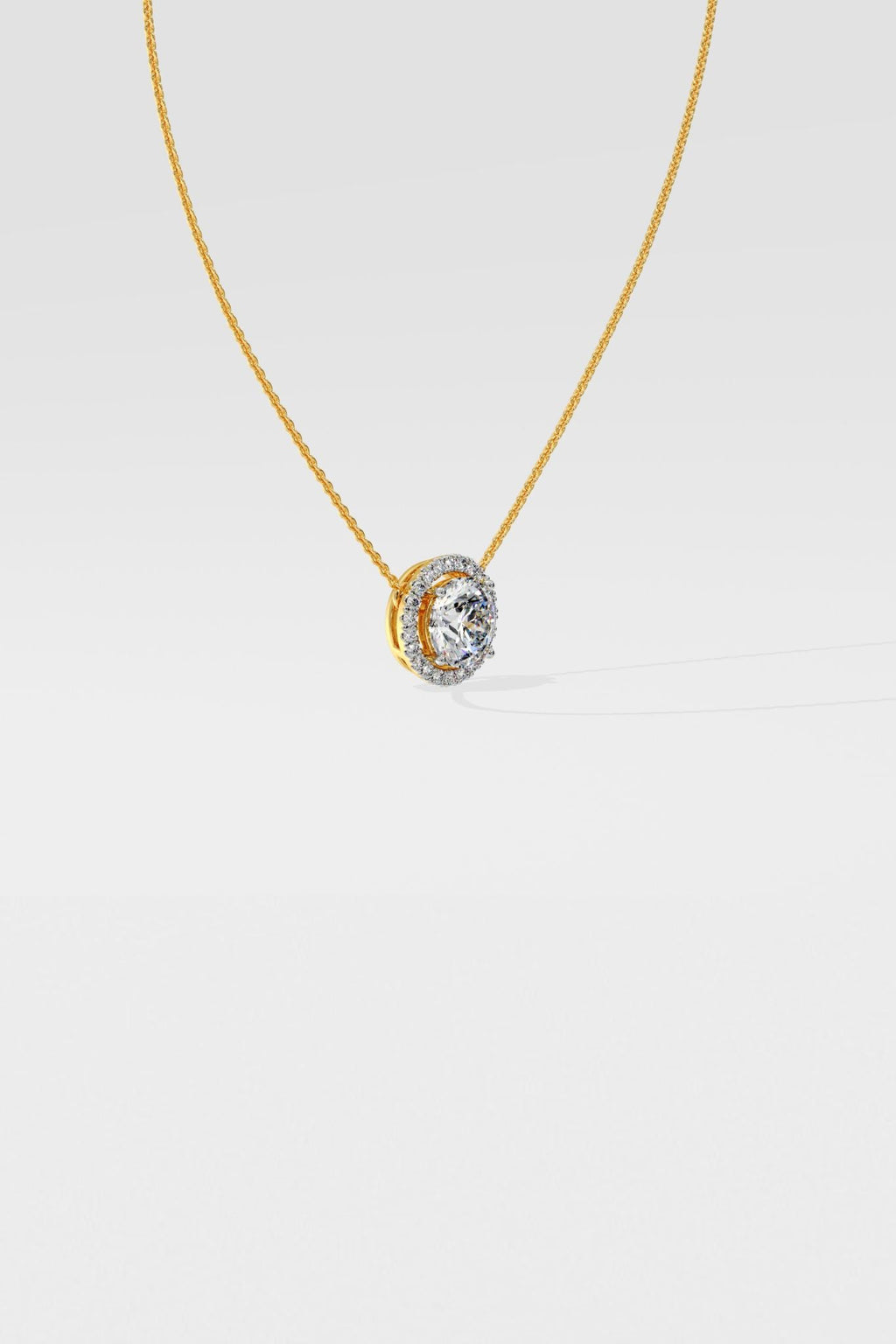 1 ct Halo Solitaire Necklace
