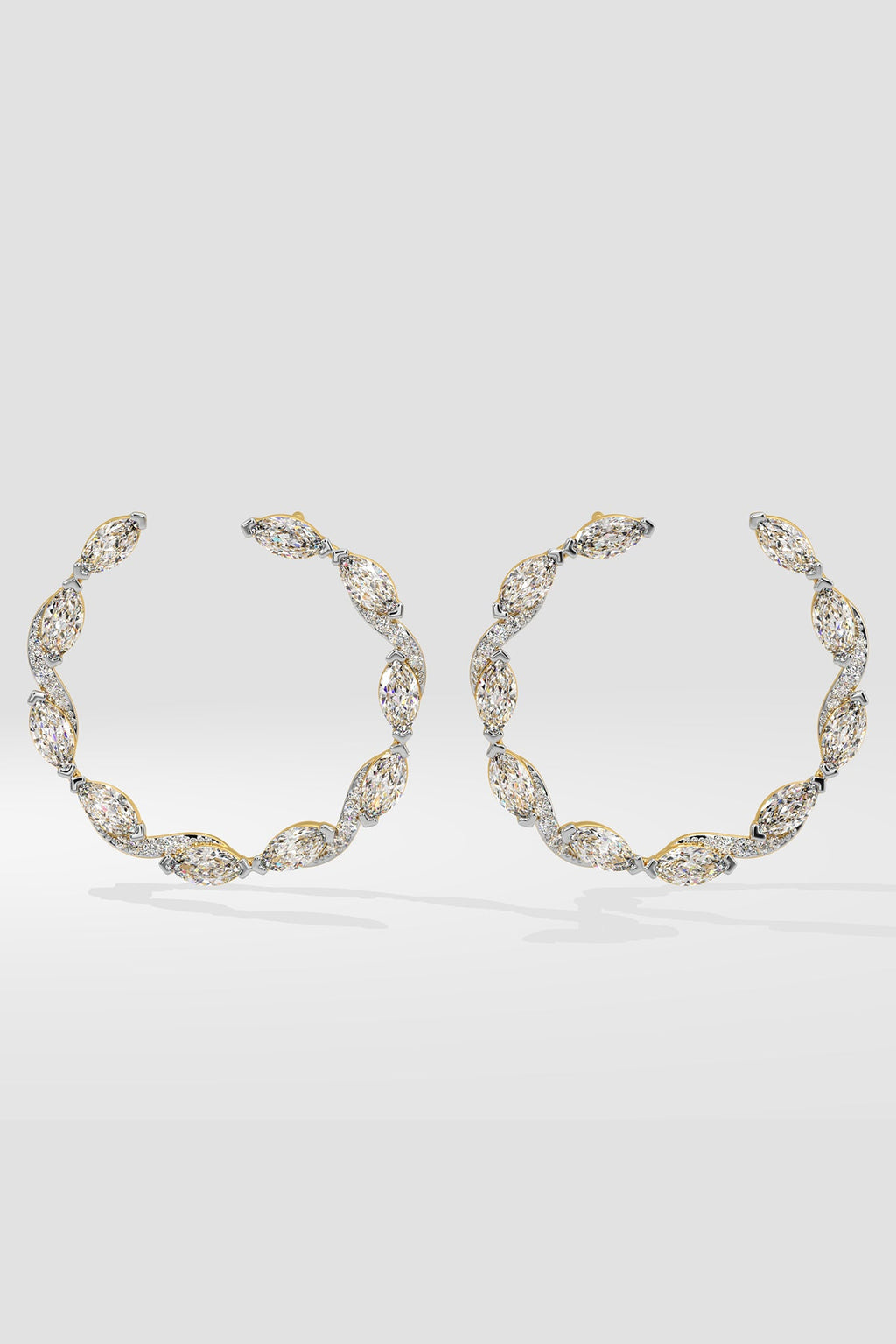 Marquise Diamond Front Hoops