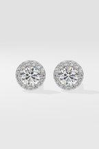 1 ct Solitaire Halo Studs