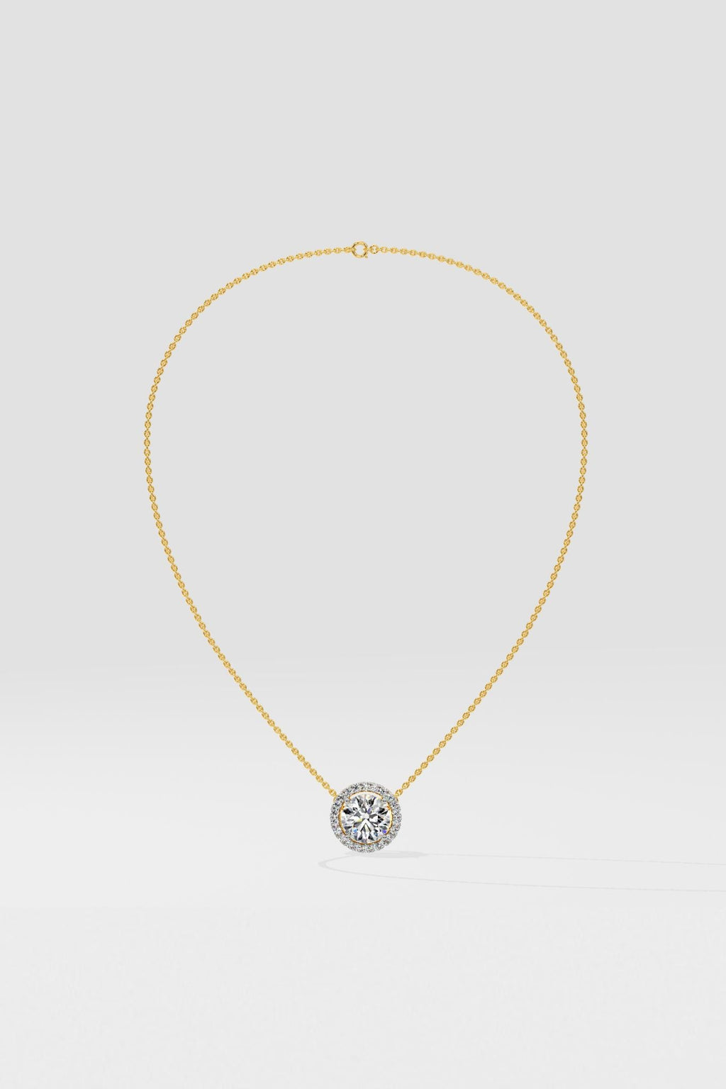 1 ct Halo Solitaire Necklace