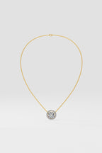 1 ct Halo Solitaire Necklace