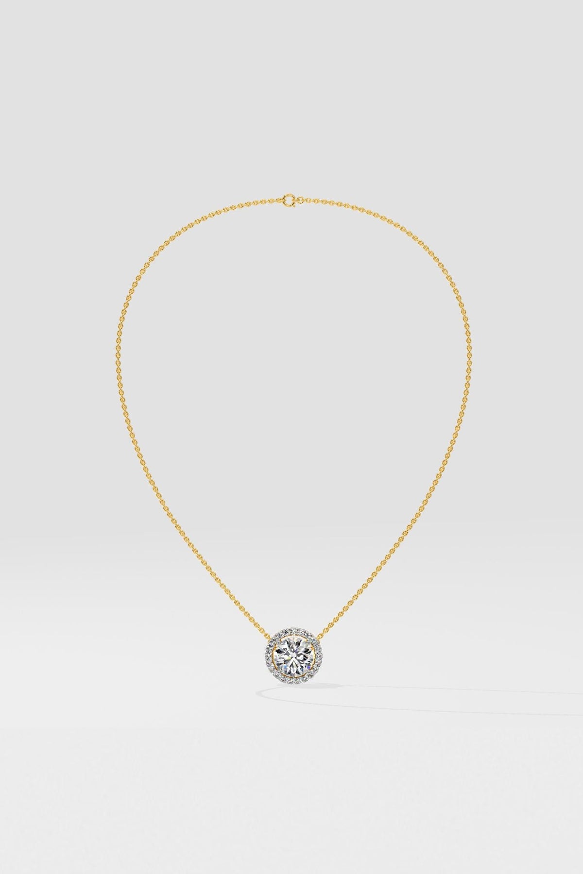 1 ct Halo Solitaire Necklace