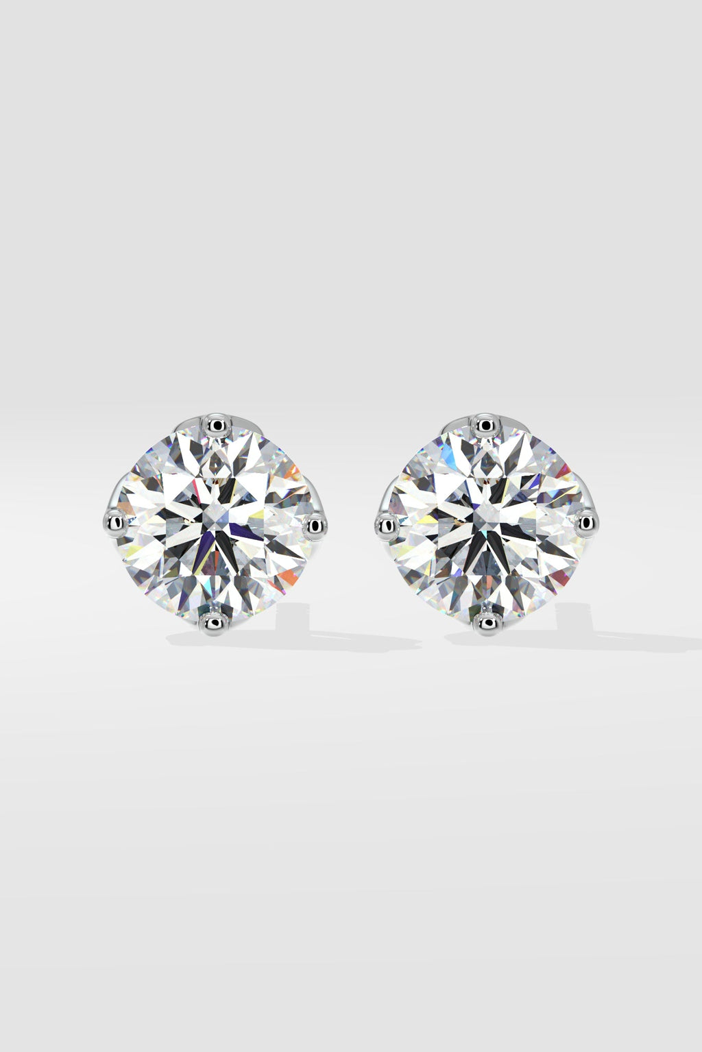 3 ct Solitaire Lotus Studs