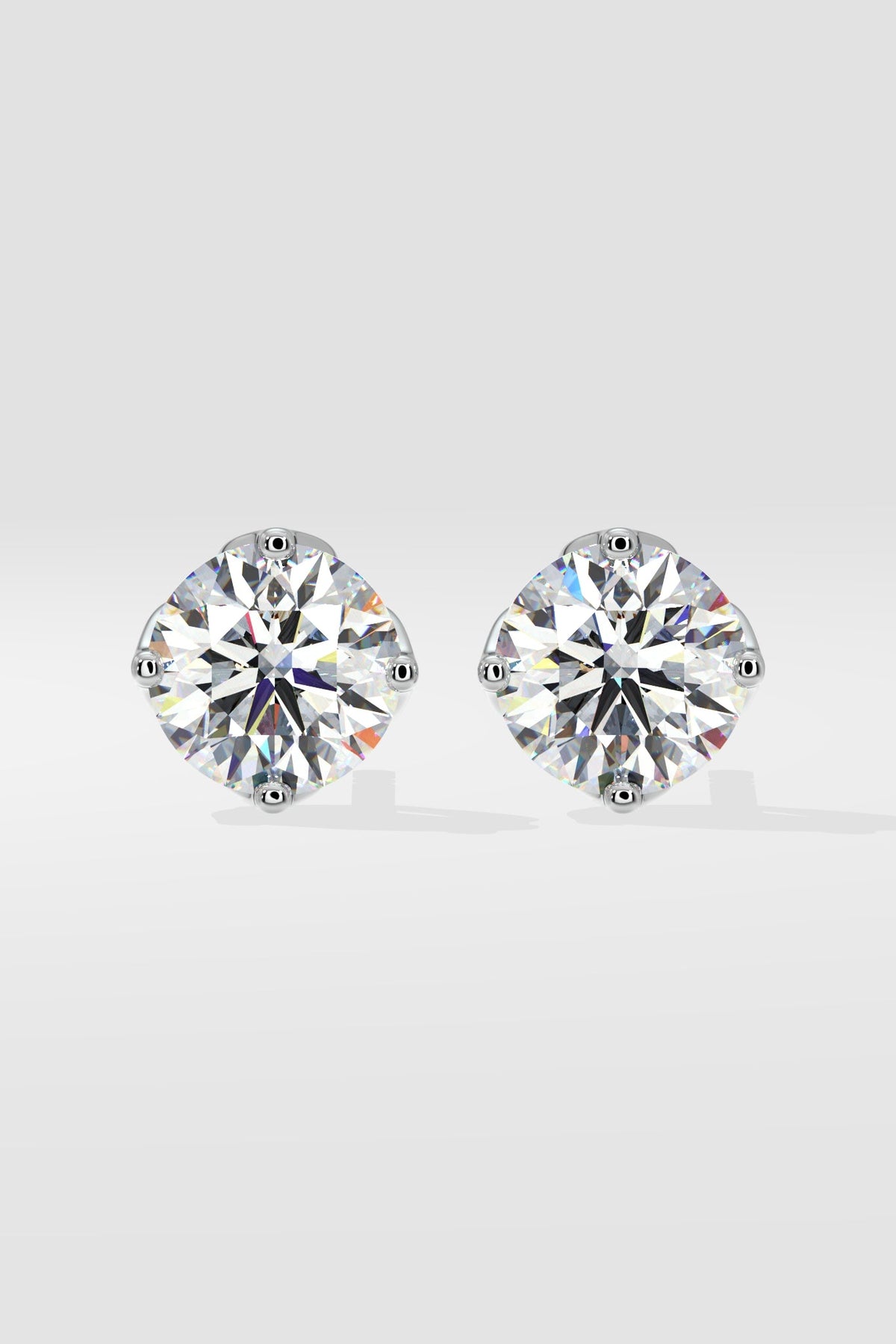 3 ct Solitaire Lotus Studs