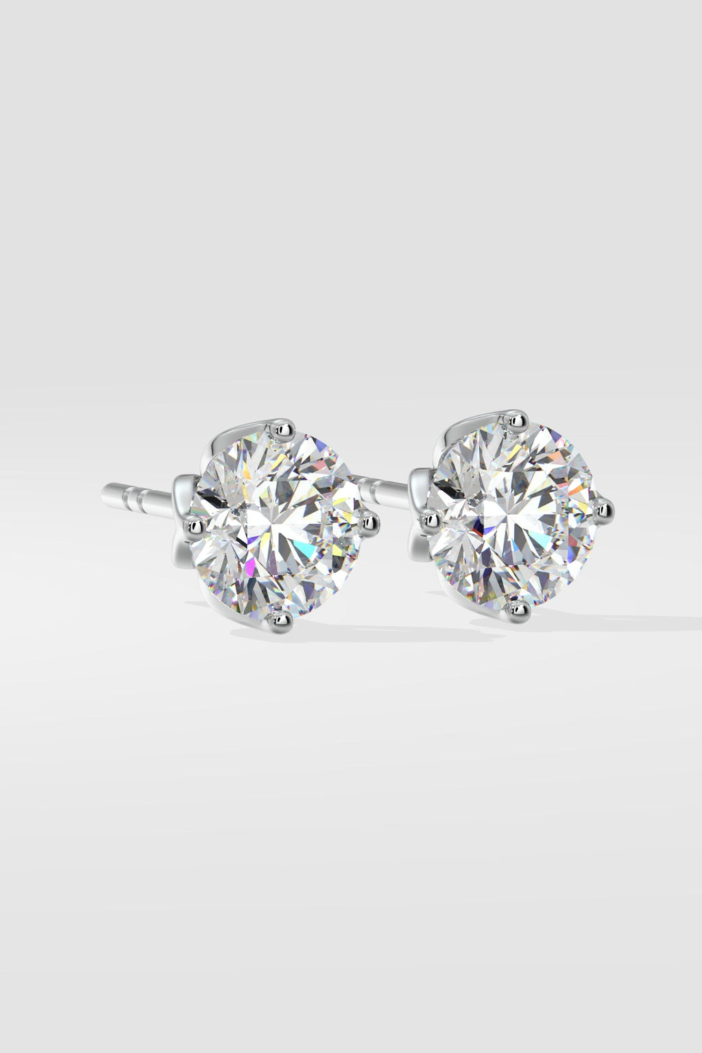 3 ct Solitaire Lotus Studs
