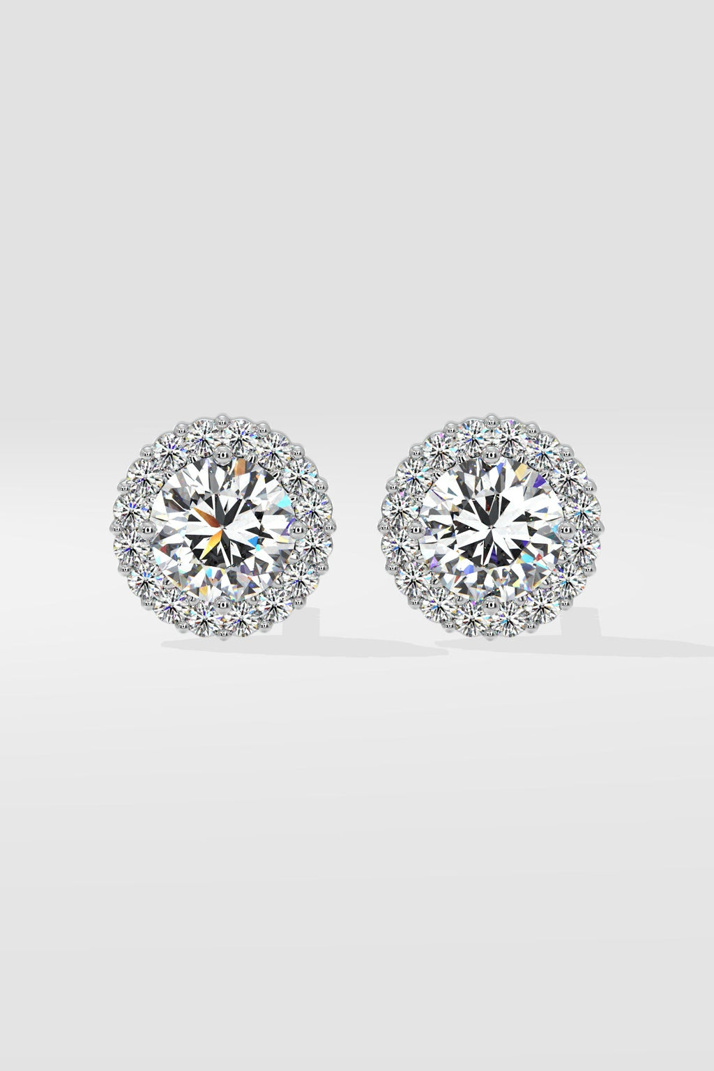 1 ct Scalloped Halo Earrings