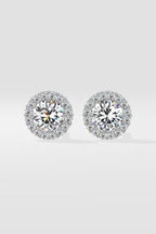 1 ct Scalloped Halo Earrings