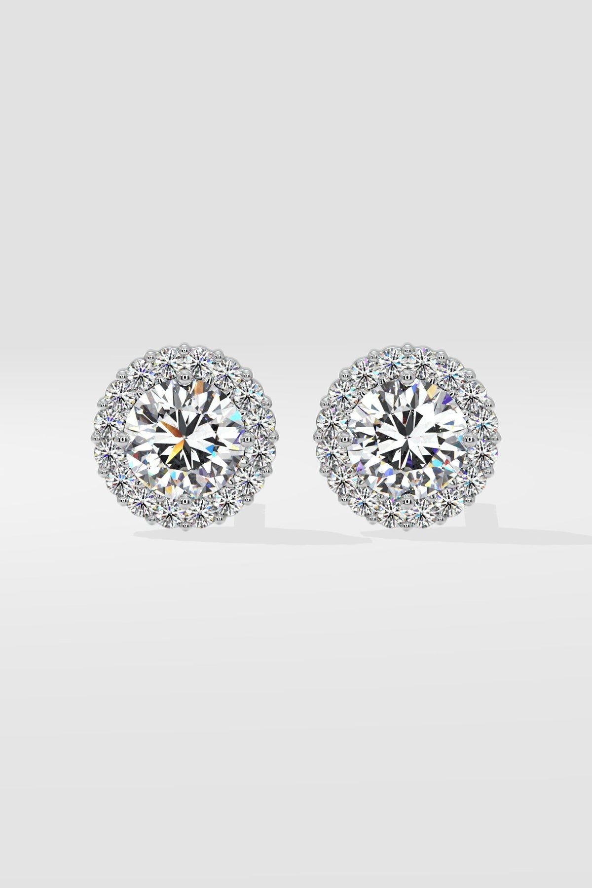 1 ct Scalloped Halo Earrings