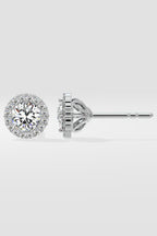 1 ct Scalloped Halo Earrings