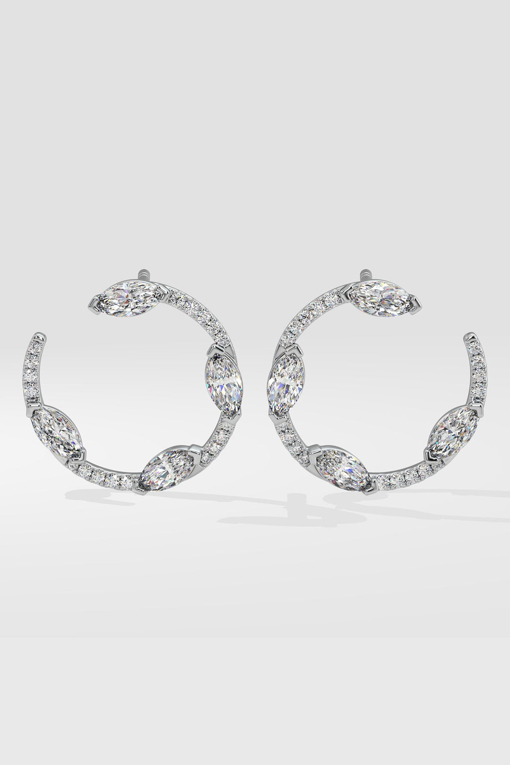 Spaced Marquise Front Hoops