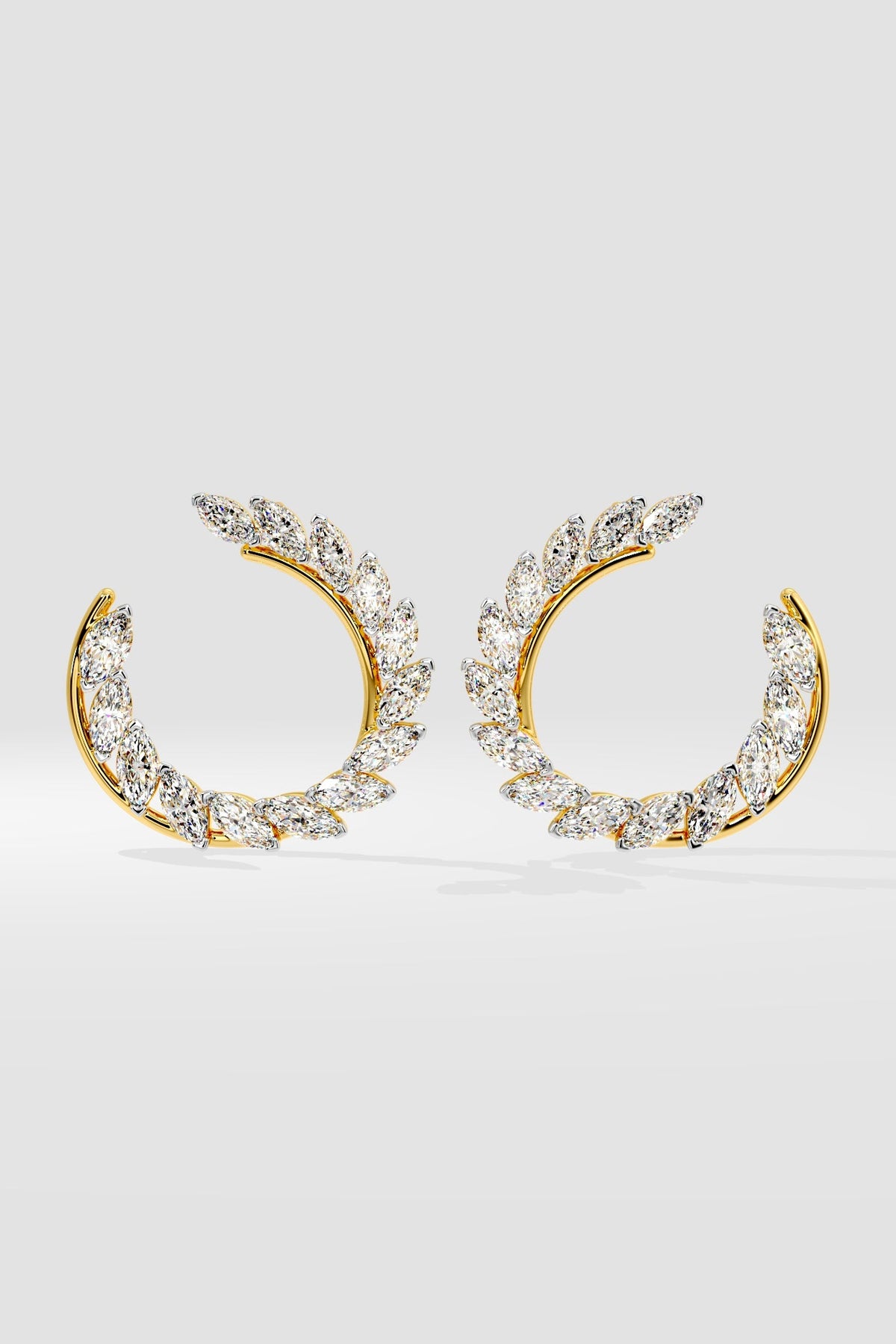 Two-Tone Marquise Front Hoops