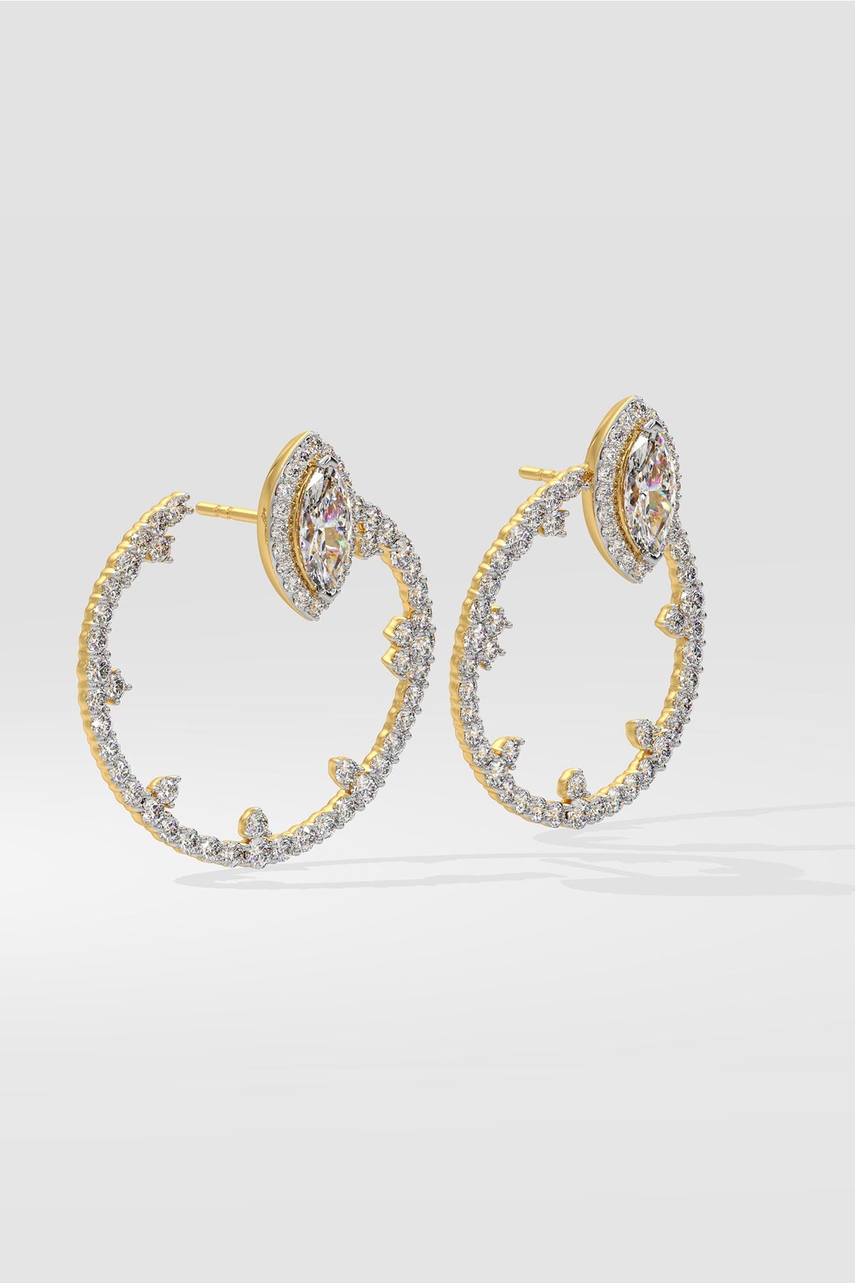 Marquise Halo Front Hoops