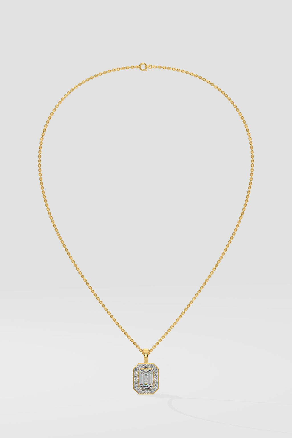 1 ct Emra Pave Halo Pendant