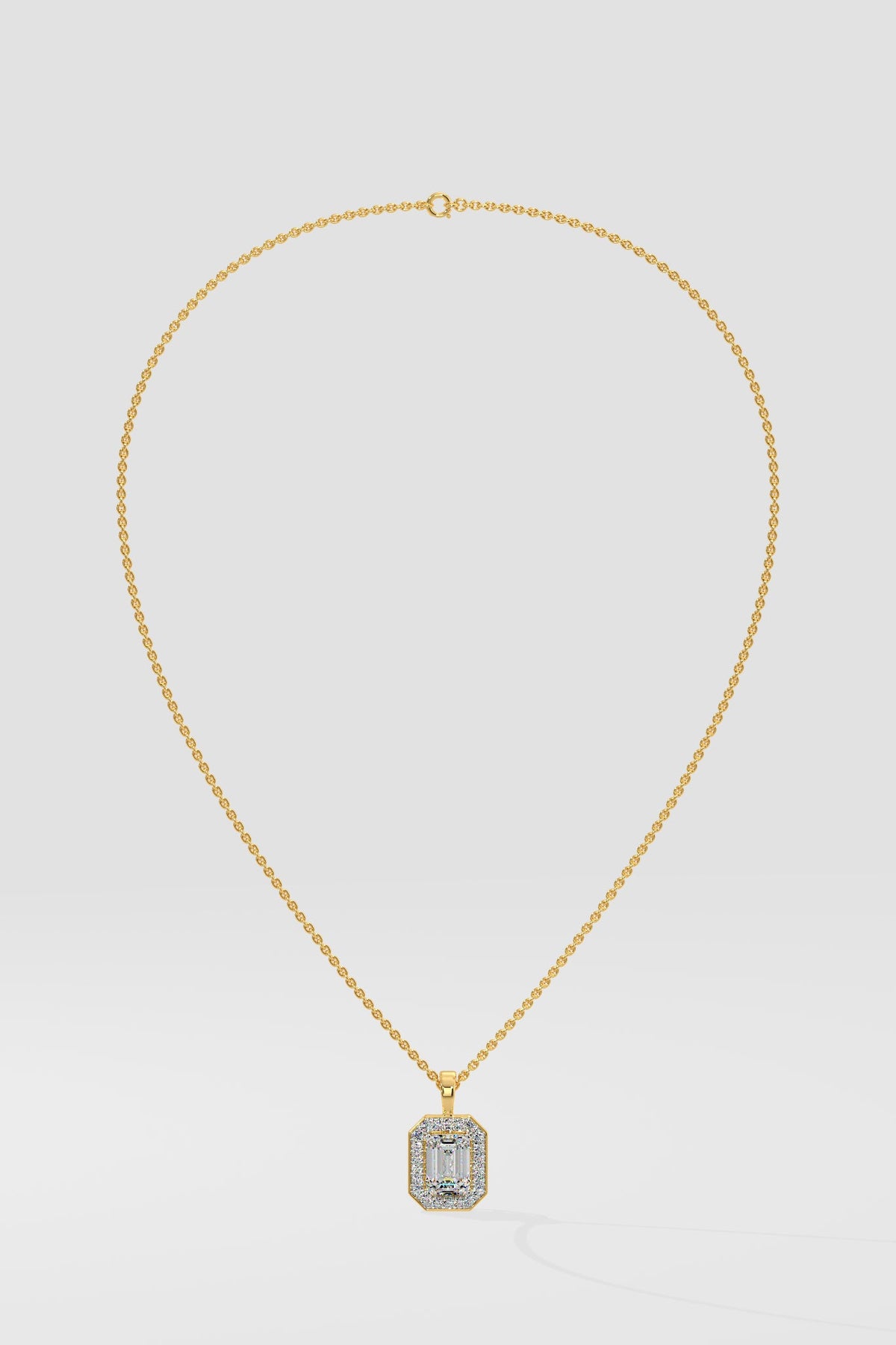 1 ct Emra Pave Halo Pendant