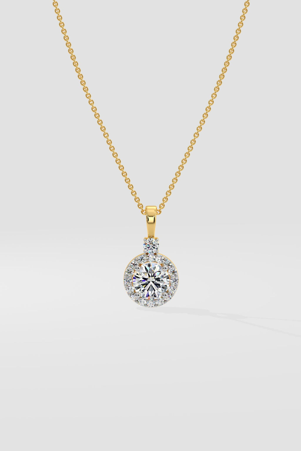 0.75 ct Solitaire Halo Pendant