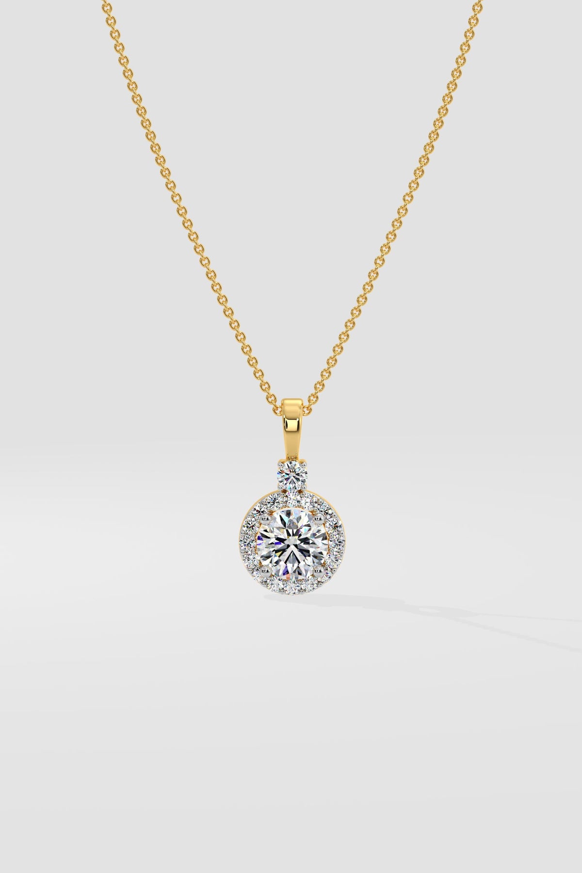 0.75 ct Solitaire Halo Pendant