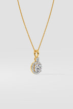 0.75 ct Solitaire Halo Pendant