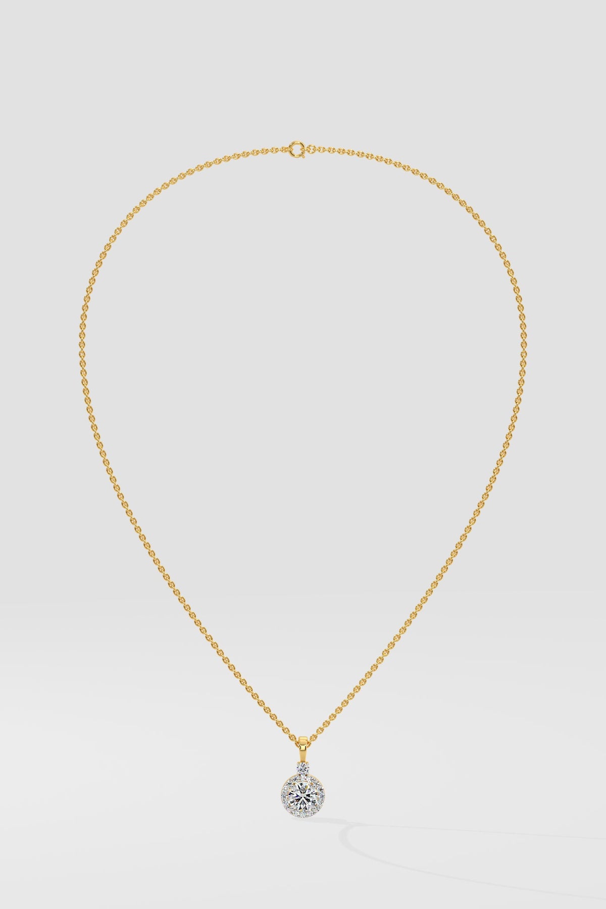 0.75 ct Solitaire Halo Pendant
