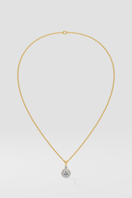 0.75 ct Solitaire Halo Pendant
