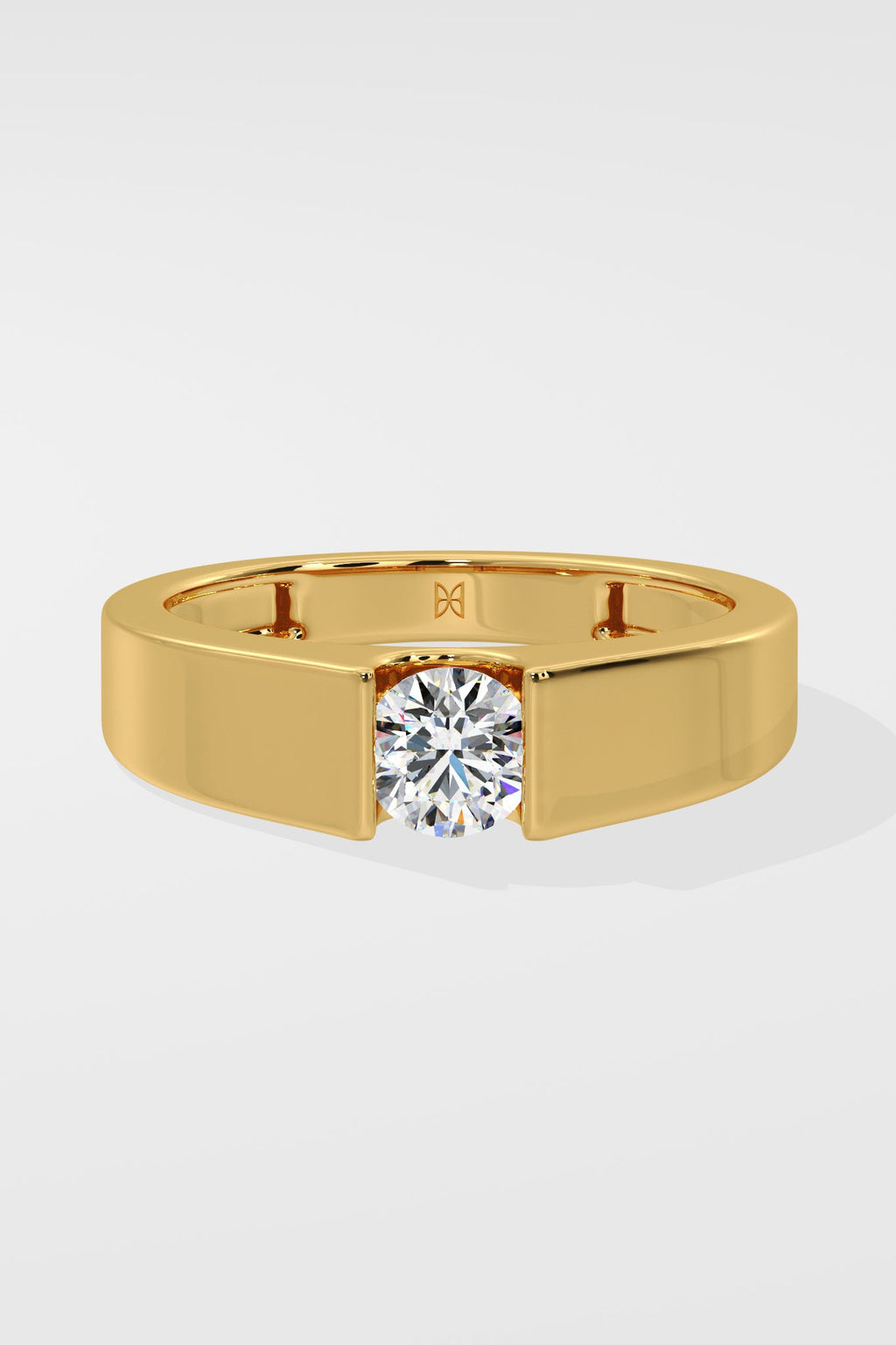 Bar Set Solitaire Ring