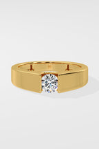 Bar Set Solitaire Ring