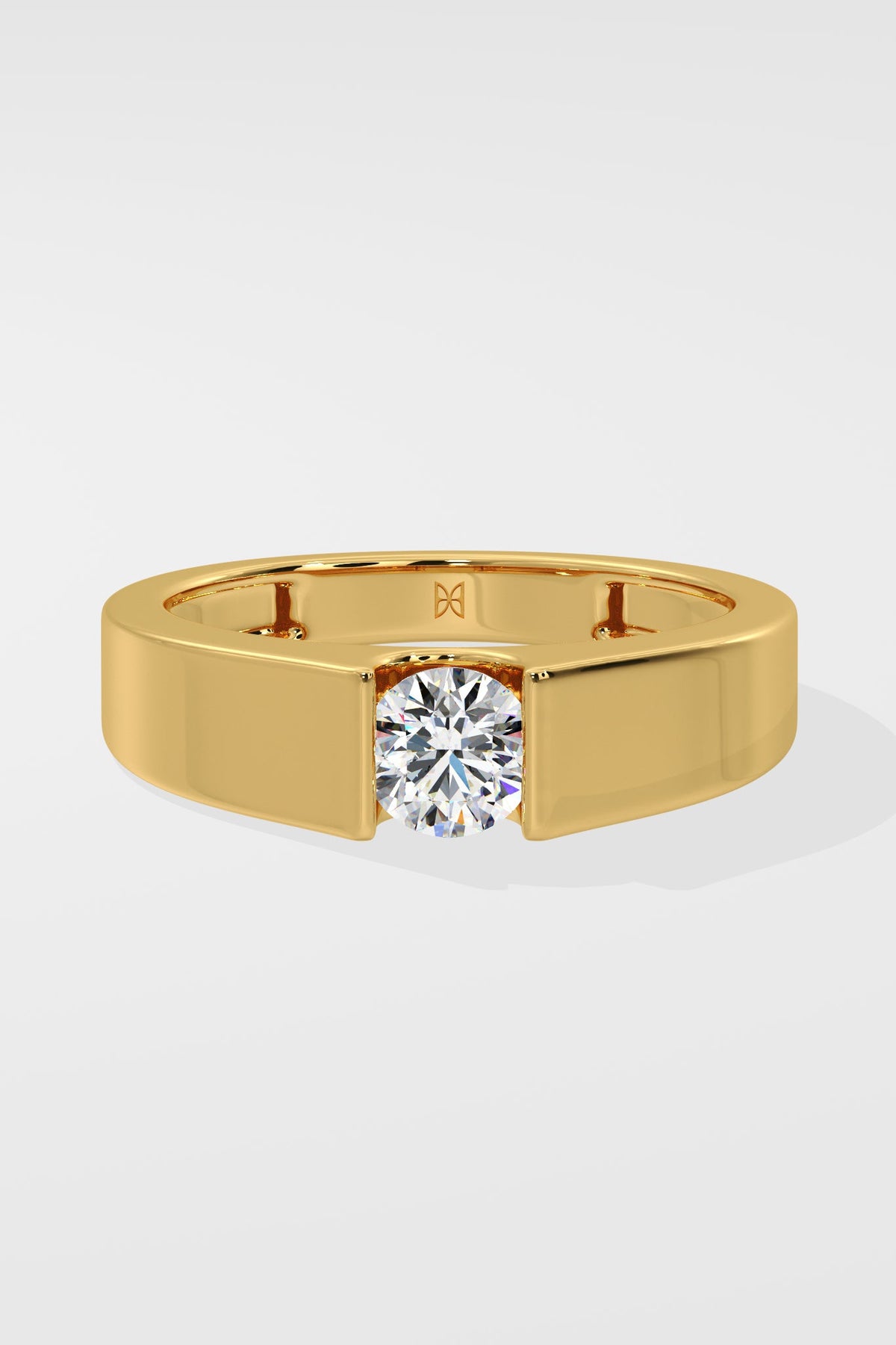Bar Set Solitaire Ring