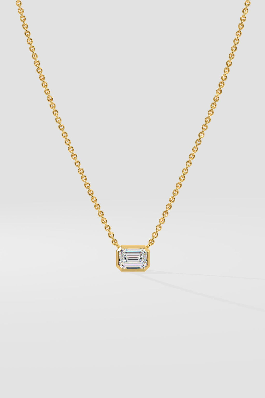 1 ct East West Emerald Necklace