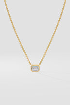 1 ct East West Emerald Necklace