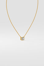 1 ct East West Emerald Necklace