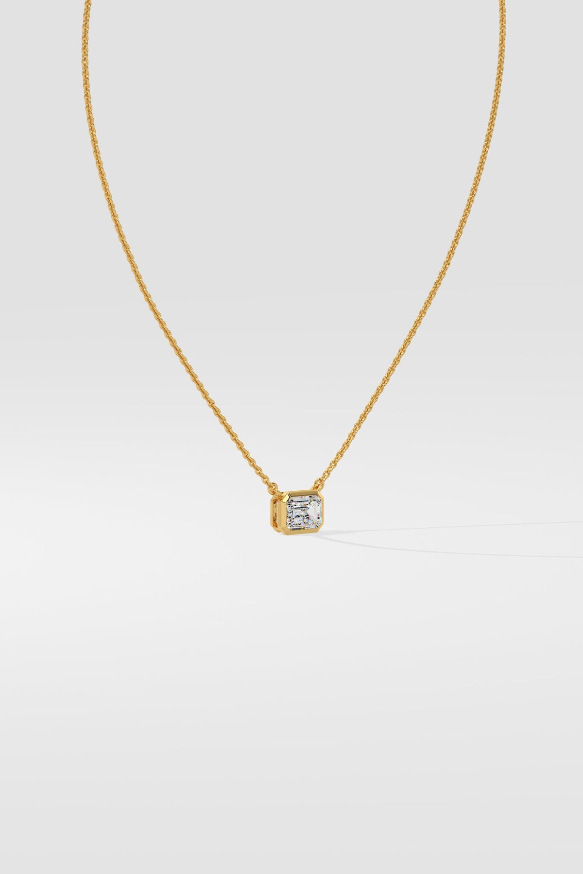 1 ct East West Emerald Necklace