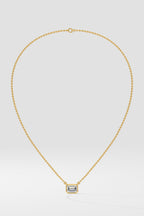 1 ct East West Emerald Necklace