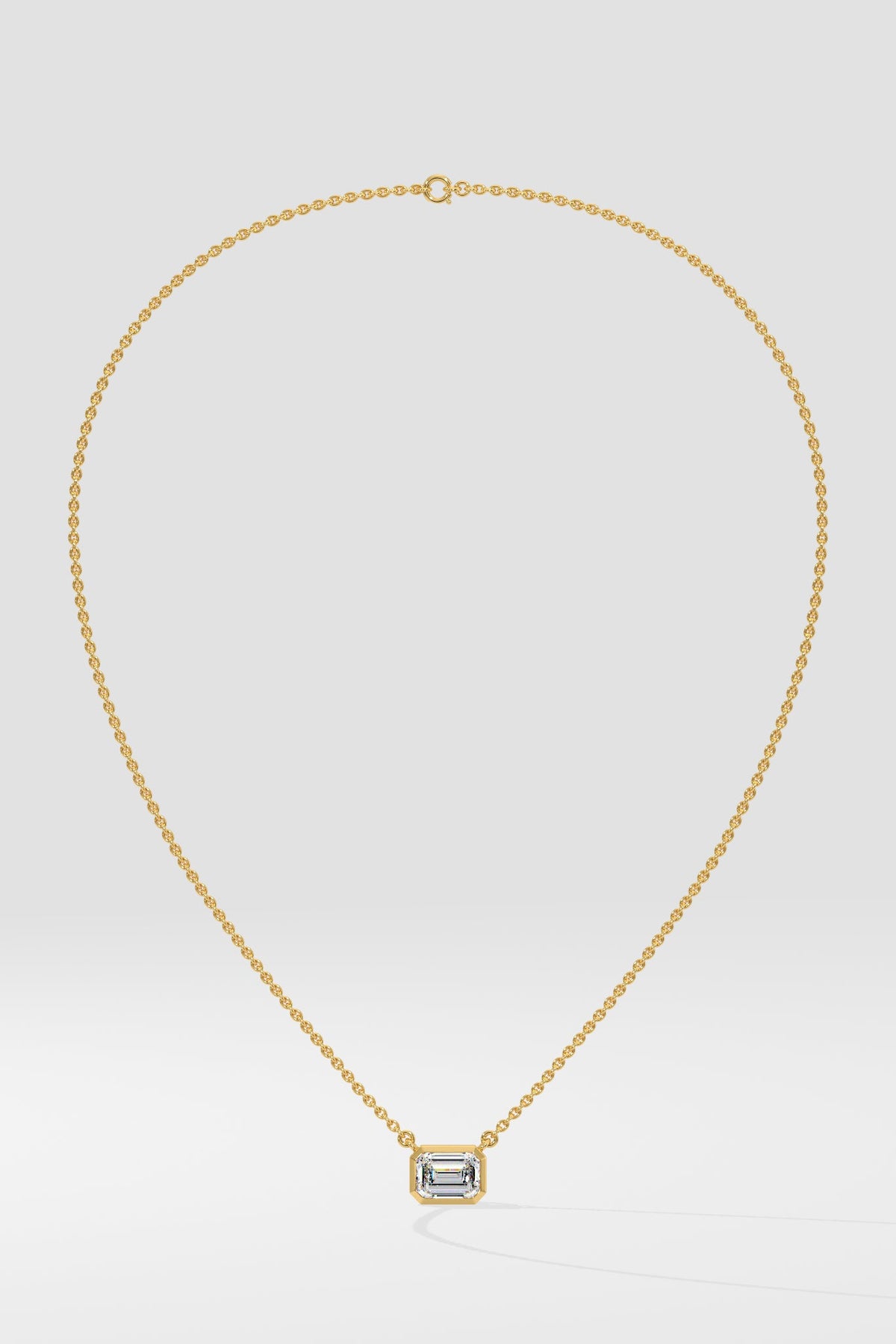 1 ct East West Emerald Necklace