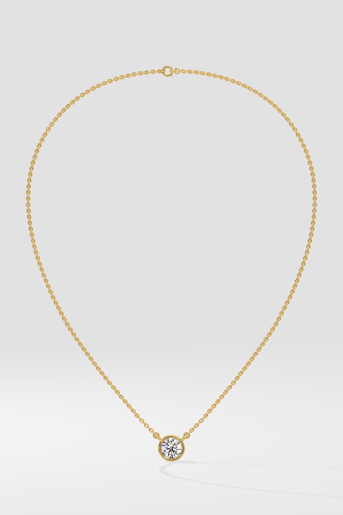 1 ct Bezel Solitaire Necklace