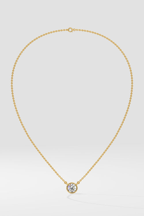 1 ct Bezel Solitaire Necklace