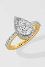 1.5 ct Pear Solitaire Halo Ring