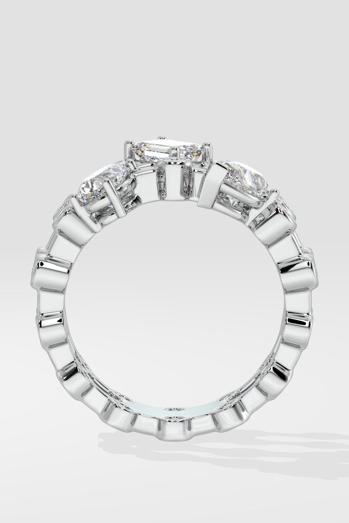 3 Stone Double Ring