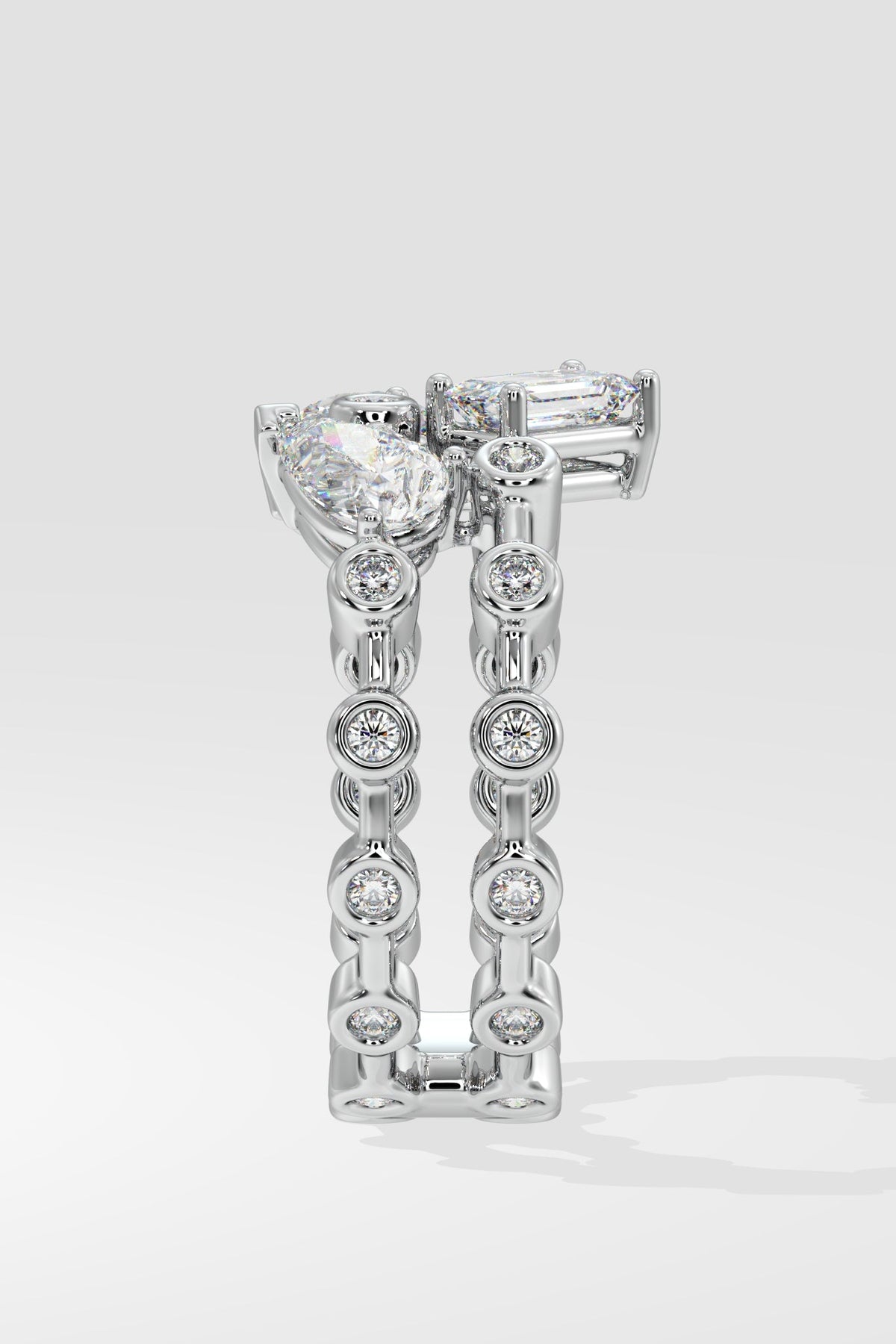 3 Stone Double Ring