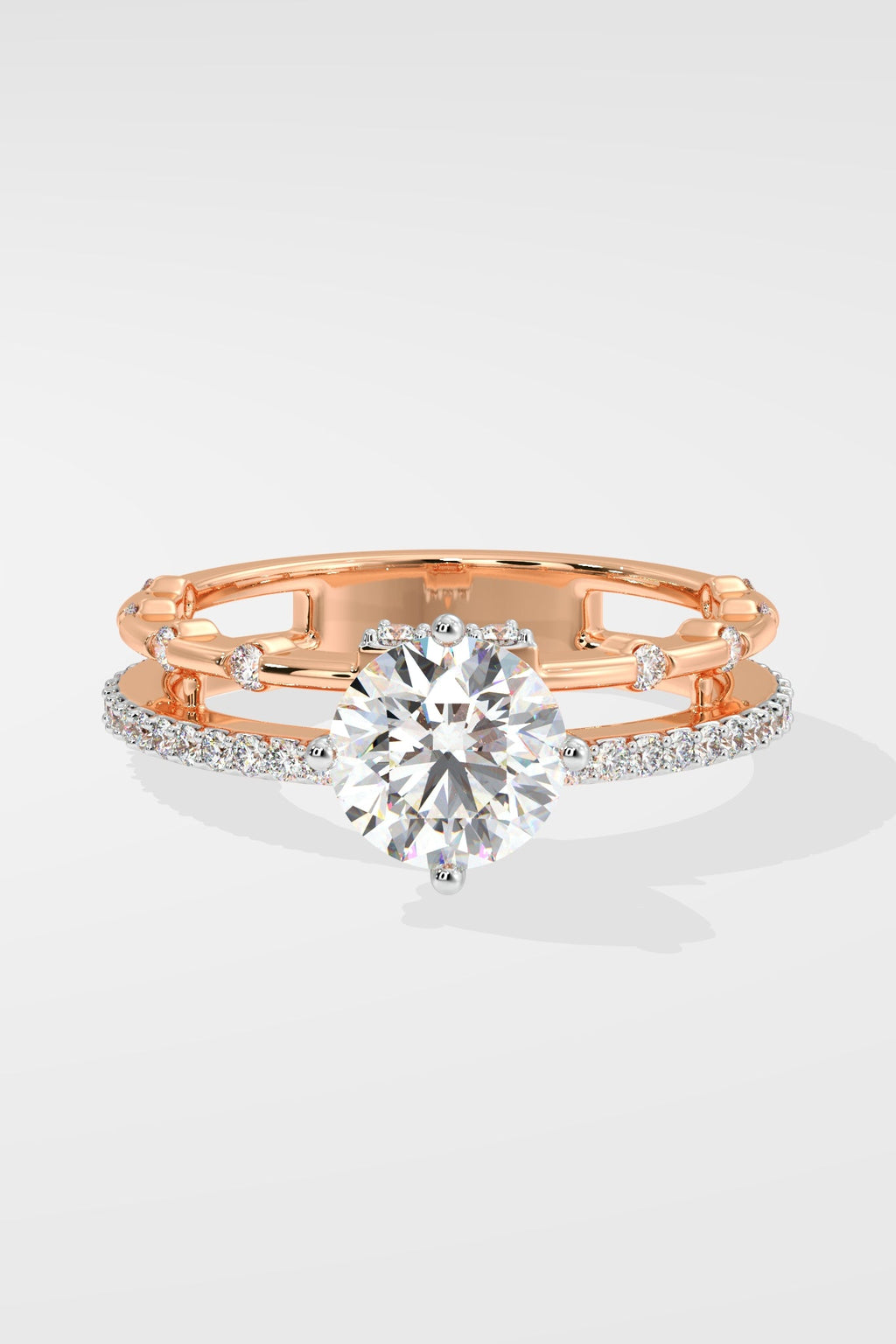 1 ct Twin Row Solitaire Ring