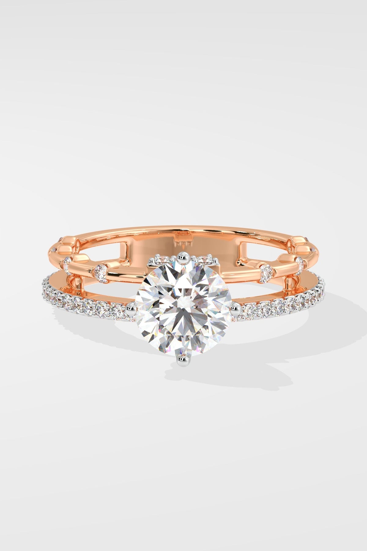 1 ct Twin Row Solitaire Ring