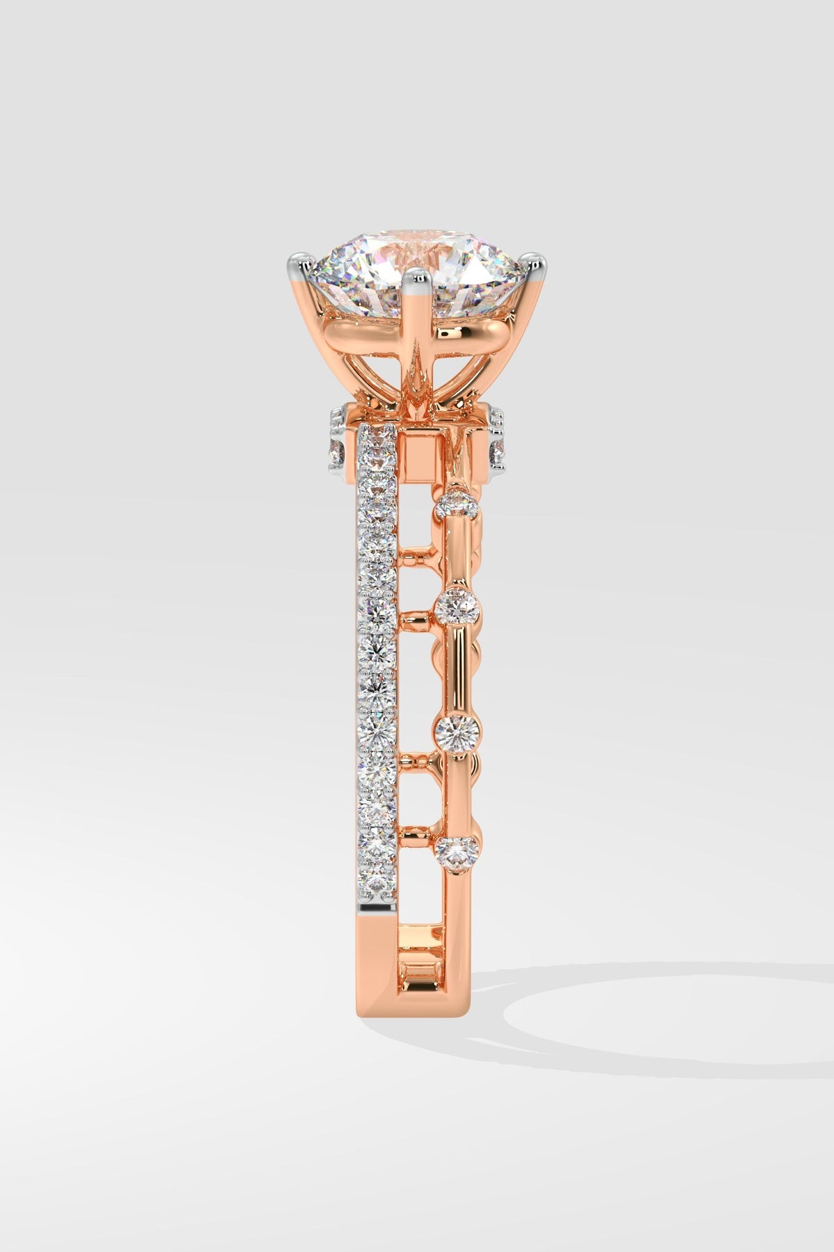 1 ct Twin Row Solitaire Ring
