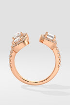 3 Stone Halo Gap Ring