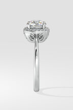 1 ct Cushion Halo Solitaire Ring