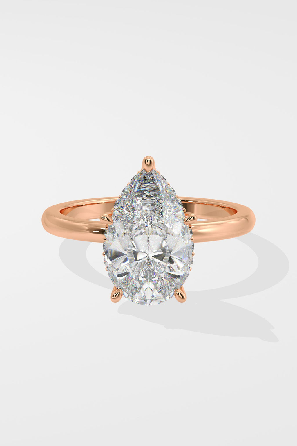 2 ct Hidden Halo Pear Ring