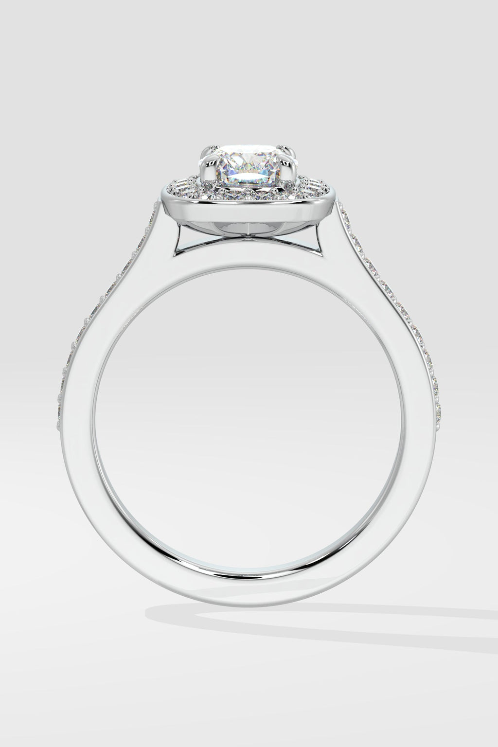 1 ct Accented Halo Cushion Solitaire Ring