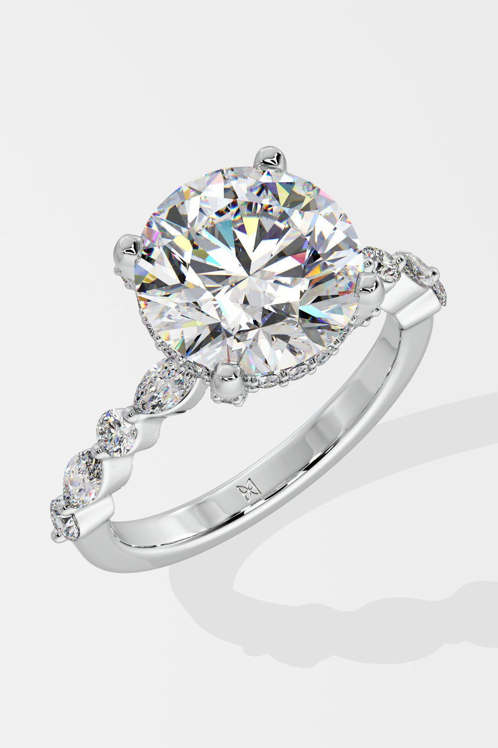 3 ct Round Askew Solitaire Ring