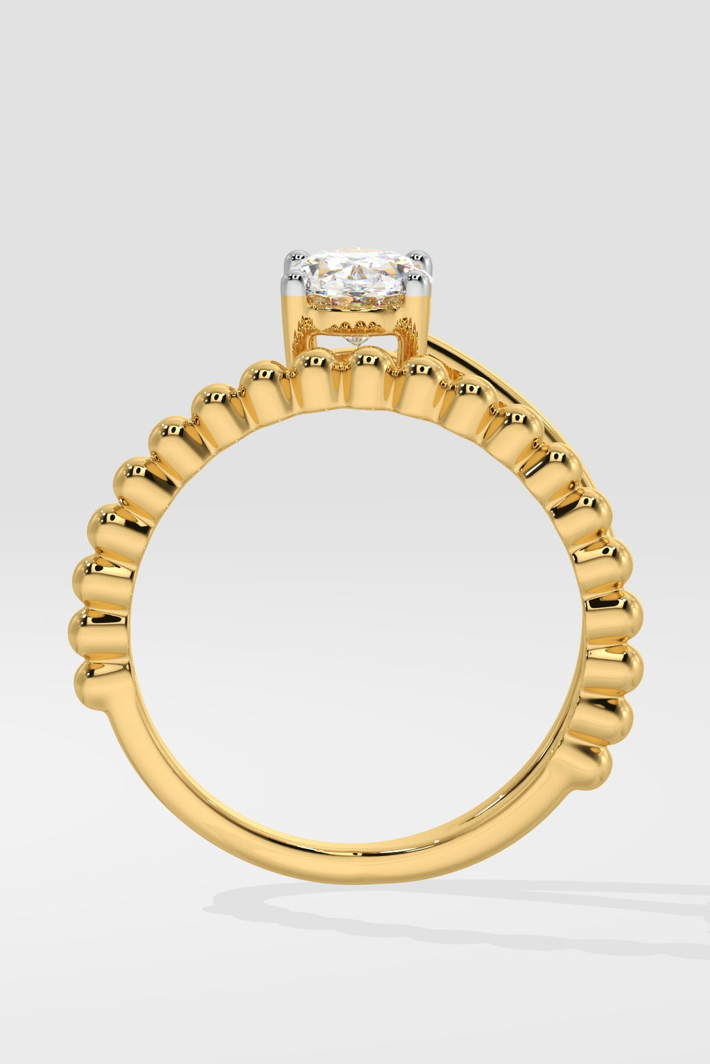 Swirl Oval Solitaire Ring