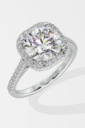3 ct Cushion Halo Solitaire Ring